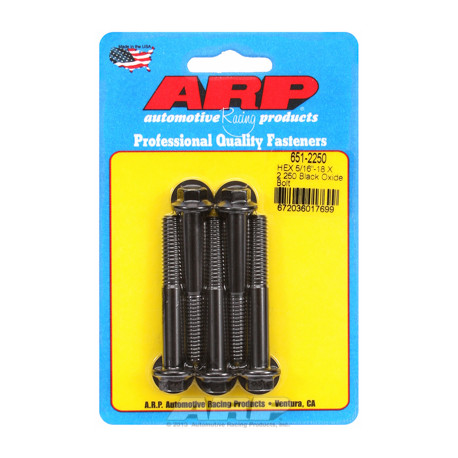 Șuruburi durabile ARP "5/16""-18 X 2.250 hex șuruburi oxid negru" (5buc) | race-shop.ro