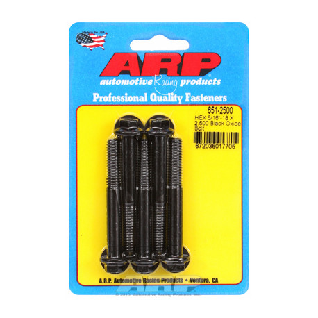 Șuruburi durabile ARP ARP "5/16""-18 X 2.500 hex șuruburi oxid negru (5buc) | race-shop.ro