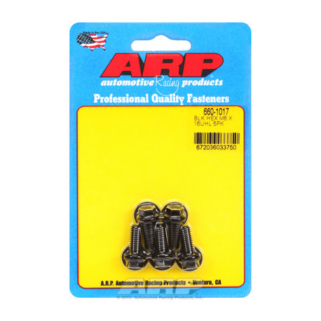 Șuruburi durabile ARP M6 x 1.00 x 16 hex șuruburi oxid negru (5buc) | race-shop.ro