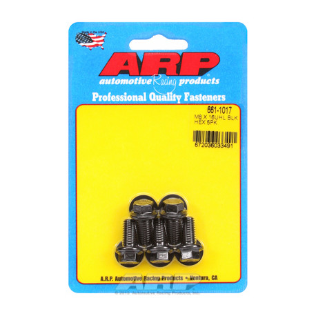 Șuruburi durabile ARP M8 x 1.25 x 16 hex șuruburi oxid negru (5buc) | race-shop.ro