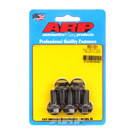 Șuruburi durabile ARP M10 x 1.25 x 20 hex șuruburi oxid negru (5buc) | race-shop.ro