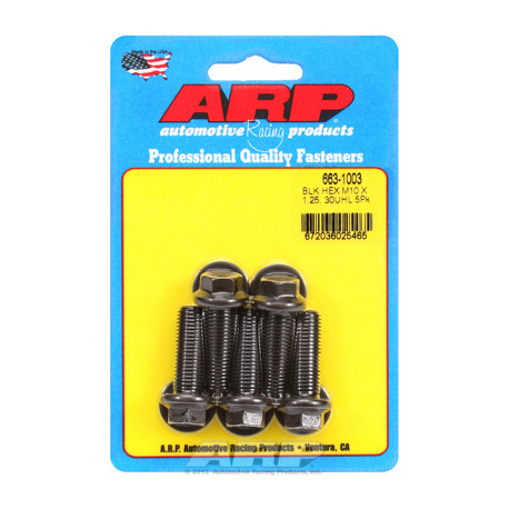 Șuruburi durabile ARP M10 x 1.25 x 30 hex șuruburi oxid negru (5buc) | race-shop.ro