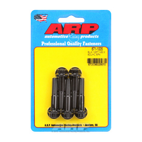 Șuruburi durabile ARP M8 x 1.25 x 40 12pt șuruburi oxid negru (5buc) | race-shop.ro