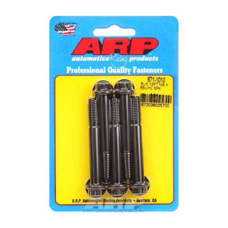 Șuruburi durabile ARP M8 x 1.25 x 65 12pt șuruburi oxid negru (5buc) | race-shop.ro