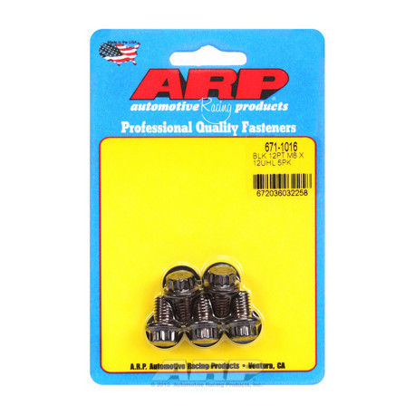 Șuruburi durabile ARP M8 x 1.25 x 12 12pt șuruburi oxid negru (5buc) | race-shop.ro