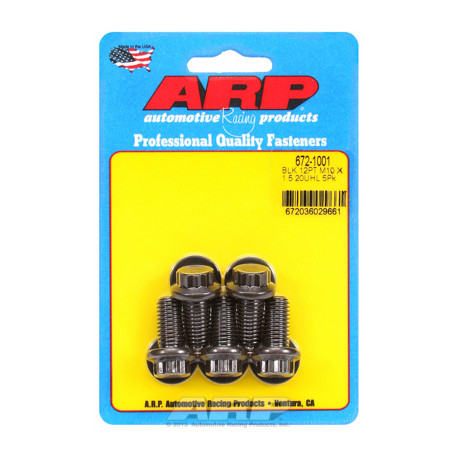Șuruburi durabile ARP M10 x 1.50 x 20 12pt șuruburi oxid negru (5buc) | race-shop.ro