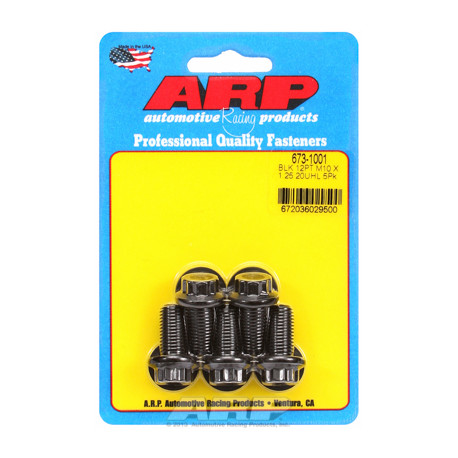 Șuruburi durabile ARP M10 x 1.25 x 20 12pt șuruburi oxid negru (5buc) | race-shop.ro