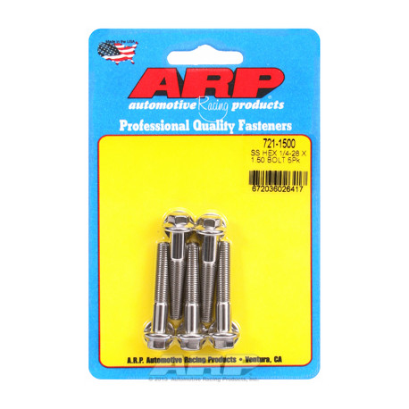 Șuruburi durabile ARP "1/4""-28 x 1.500 hex SS șuruburi" (5buc) | race-shop.ro