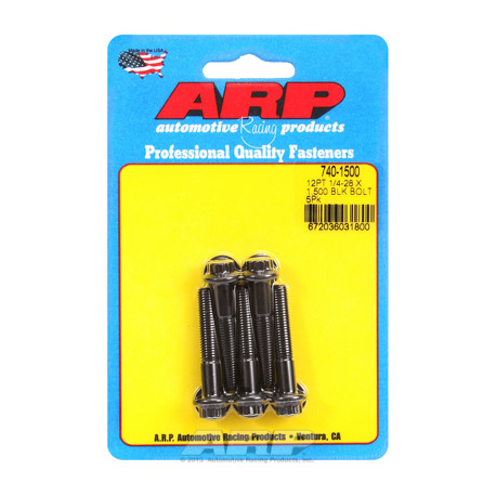 Șuruburi durabile ARP "1/4""-28 x 1.500 12pt șuruburi oxid negru" (5buc) | race-shop.ro