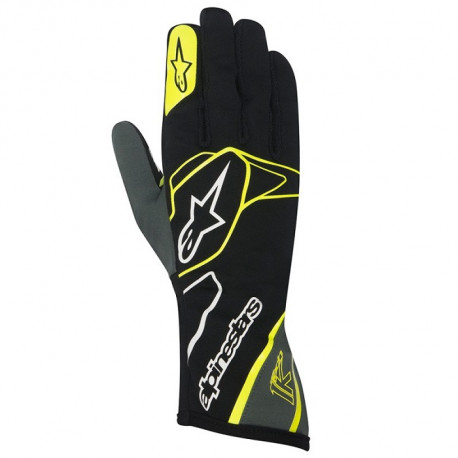 Mănuși Mănuși Alpinestars Tech 1 K, negru-alb-galben | race-shop.ro