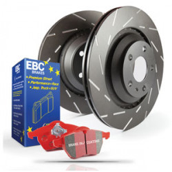 Kit frână față EBC PD07KF205 - Discuri Ultimax Grooved + Plăcuțe Redstuff Ceramic