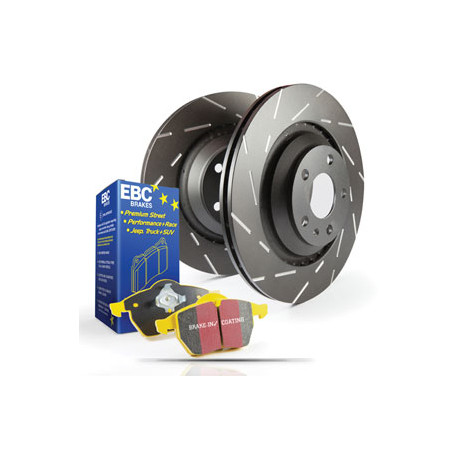 Frâne EBC Kit frână față EBC PD08KF192 - Discuri Ultimax Grooved + Plăcuțe Yellowstuff | race-shop.ro
