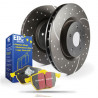 Set față EBC PD13KF445 - Discuri Turbo Grooved + Plăcuțe Yellowstuff 