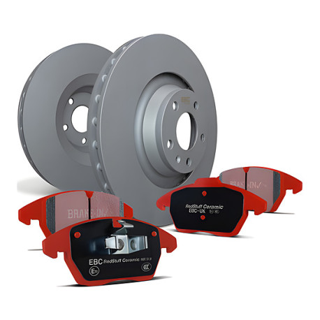Frâne EBC Kit frână spate EBC PD02KR185 - Discuri Premium OE + Plăcuțe Redstuff Ceramic | race-shop.ro