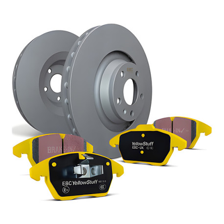 Frâne EBC Kit frână spate EBC PD03KR357 - Discuri Premium OE + Plăcuțe Yellowstuff | race-shop.ro