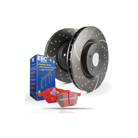 Frâne EBC Kit frână spate EBC PD12KR042 - Discuri Turbo Grooved + Plăcuțe Redstuff Ceramic | race-shop.ro