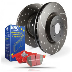 Kit frână spate EBC PD12KR085 - Discuri Turbo Grooved + Plăcuțe Redstuff Ceramic