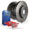 Set spate EBC PD12KR125 - Discuri Turbo Grooved + Plăcuțe Redstuff Ceramic