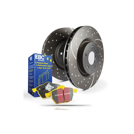 Frâne EBC Kit frână spate EBC PD13KR132 - Discuri Turbo Grooved + Plăcuțe Yellowstuff | race-shop.ro
