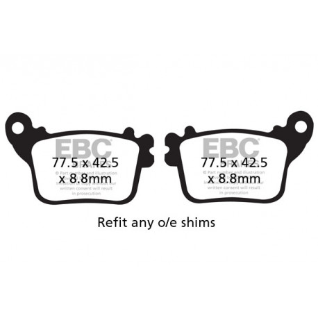 Frâne EBC Moto Saboți frână EBC Organic FA436 | race-shop.ro