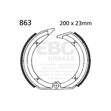 Frâne EBC Moto Saboți frână spate EBC Plain 863 | race-shop.ro