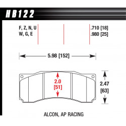Plăcuțe frână fată Hawk HB122U.710, Race, min-max 90°C-465°C