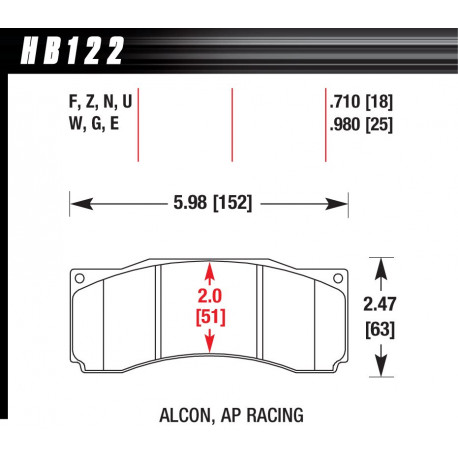 Plăcuțe frână HAWK Performance Plăcuțe frână fată Hawk HB122U.710, Race, min-max 90°C-465°C | race-shop.ro