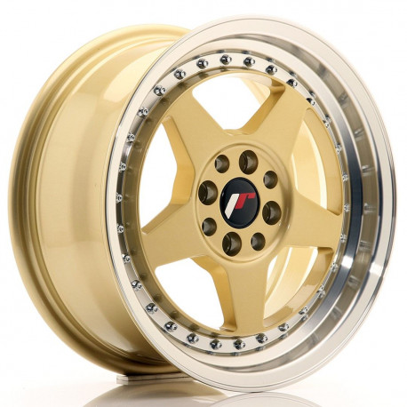 Jante Jante Japan Racing JR6 16x7 ET35 4x100/114 Gold w/Machined Lip | race-shop.ro