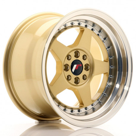 Jante Jante Japan Racing JR6 16x9 ET20 4x100/108 Gold w/Machined Lip | race-shop.ro