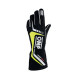 Mănuși Mănuși OMP First EVO cu FIA (cusătură exterior) negru / alb / galben | race-shop.ro