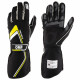 Mănuși Mănuși OMP Tecnica cu FIA (cusătură exterior) negru / galben | race-shop.ro