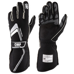 Mănuși OMP Tecnica cu FIA (cusătură exterior) negru / alb