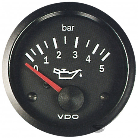 Ceasuri bord VDO Cocpit Vision Ceas indicator VDO Presiune ulei (0 -5 BARI) - Seria cockpit Vision | race-shop.ro
