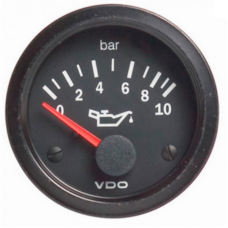 Ceasuri bord VDO Cocpit Vision Ceas indicator VDO Presiune ulei (0 -10 BARI) - Seria cockpit Vision | race-shop.ro