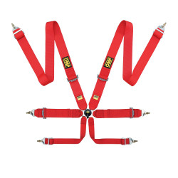 Centuri de siguranță sport în 6 puncte FIA OMP FIRST 3" (76mm), roșu