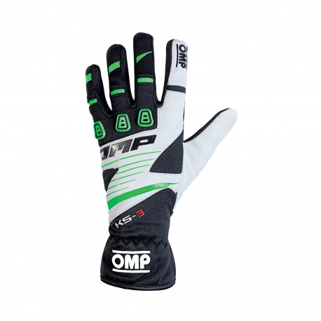 Promoții Mănuși OMP KS-3 (cusături interioare), negru/alb/verde | race-shop.ro