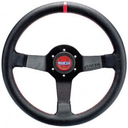 Volan sport cu 3 spițe Sparco CHAMPION, 330mm, piele, adâncime 65mm, negru/roșu