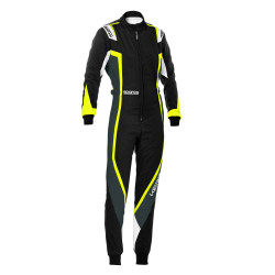 Combinezon de karting pentru copii cu omologare CIK-FIA SPARCO Lady Kerb K44, negru/galben