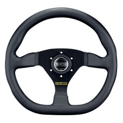 Volan sport cu 3 spițe Sparco L360, 330mm, piele, fără adâncime, negru