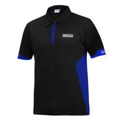 Sparco tricou Polo Zip negru/albastru
