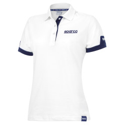 Tricou polo Sparco LADY CORPORATE alb