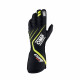 Mănuși de curse OMP ONE EVO X cu omologare FIA (cusături exterioare) negru / galben