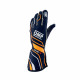 Promoții Mănuși de protecție curse OMP ONE-S cu omologare FIA (cusături exterioare), albastru/portocaliu | race-shop.ro