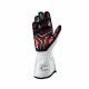 Mănuși Mănuși de protecție curse OMP ONE-S cu omologare FIA (cusături exterioare) alb/roșu | race-shop.ro