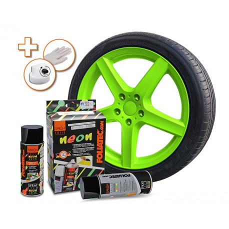 Spray și folie auto Kit vopsea cauciucată verde FOLIATEC NEON GREEN + BASECOAT | race-shop.ro