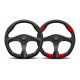 Volane sport Volan sport cu 3 spițe MOMO QUARK Black Red 350mm, leather | race-shop.ro