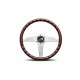 Volane sport Volan sport cu 3 spițe MOMO SUPER GRAND PRIX, 350mm, lemn, adâncime 37mm, maro/argintiu | race-shop.ro