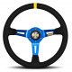 Volane sport Volan sport cu 3 spițe MOMO MOD.08 350mm, piele suede, albastru | race-shop.ro