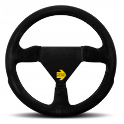 Volan sport cu 3 spițe MOMO MOD.11, 260mm, piele întoarsă, fără adâncime, negru