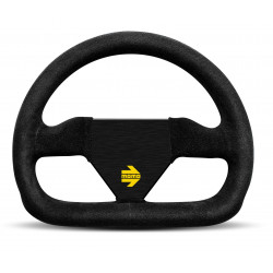 Volan sport cu 3 spițe MOMO MOD.12, 250mm, piele întoarsă, fără adâncime, negru